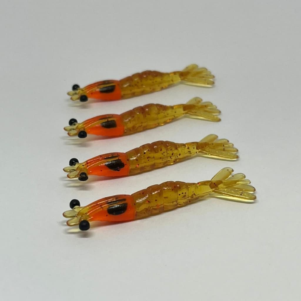 Isca Camarão Artificial 5,5cm - 12 unidades - Chá Vermelho