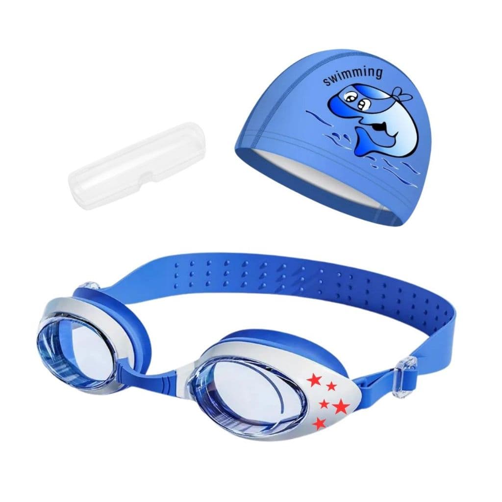 Kit Natação Infantil Unissex Completo Óculos + Touca + Estojo Coleção Estrelas