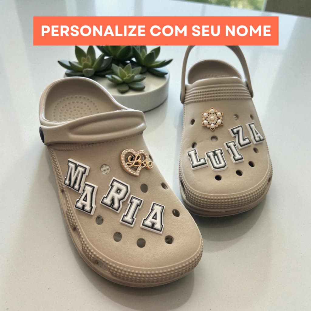 Sandália Babuche Personalizada com Nome e Enfeites Super Leve Nova