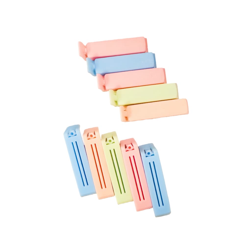 Kit 5 Clips Plásticos Para Fechar Sacos 6cm Fecho de Embalagens Cores Sortidas