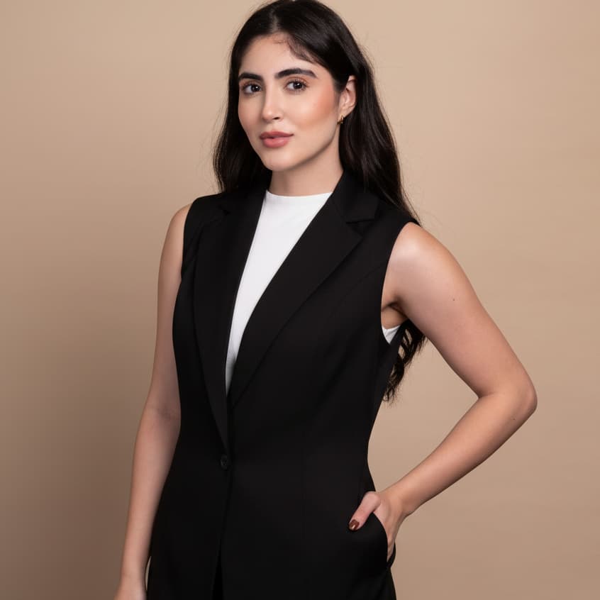 Jaleco Feminino Sem Manga Preto ou Bege Envio RÁPIDO