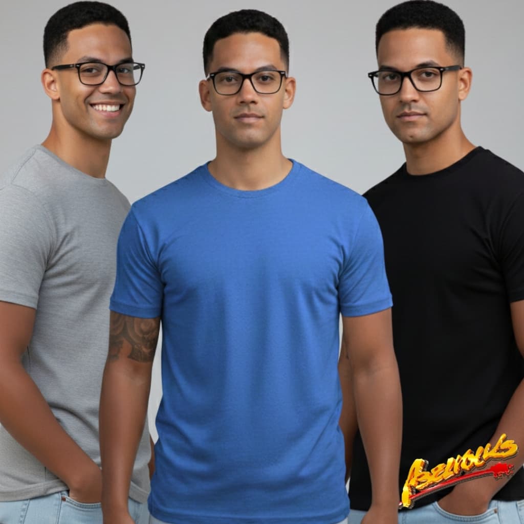 Camiseta Básica Masculina Algodão 100% AbelVolks Confortável Preta Fresca Lisa