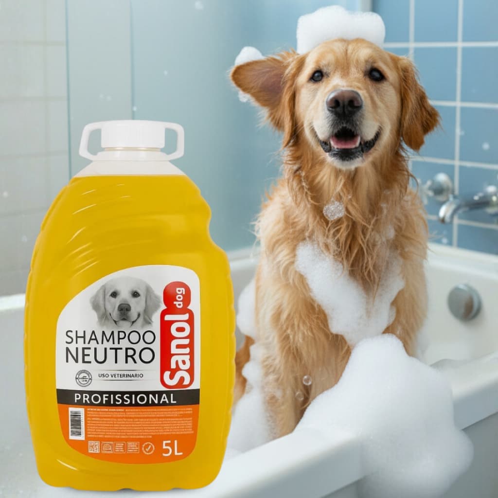 Shampoo Neutro Sanol Dog 5 Litros Higiene Suave Pet Para Cães