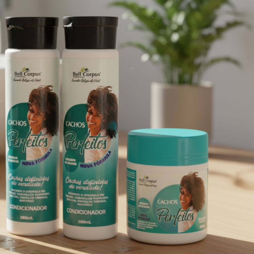 Kit Capilar Tratamento de Cachos Shampoo e Condicionador + Máscara CACHOS PERFEITOS Bell Corpus