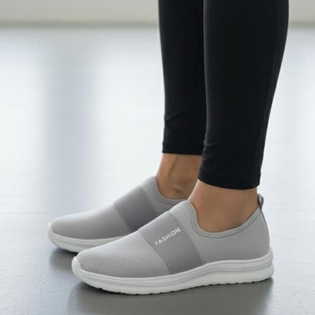 Tênis Meia Fashion Feminino Leve e Confortável Calce fácil Estiloso Cinza