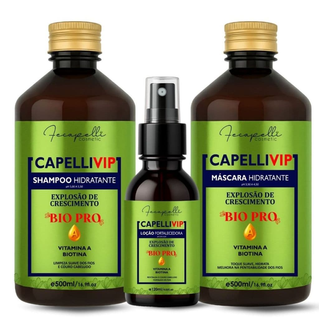 Kit Minox-Vin Pro Fecapelli  Linha Completa com Shampoo 500ml  Máscara 500ml e Loção 120ml (Certificação Anvisa)