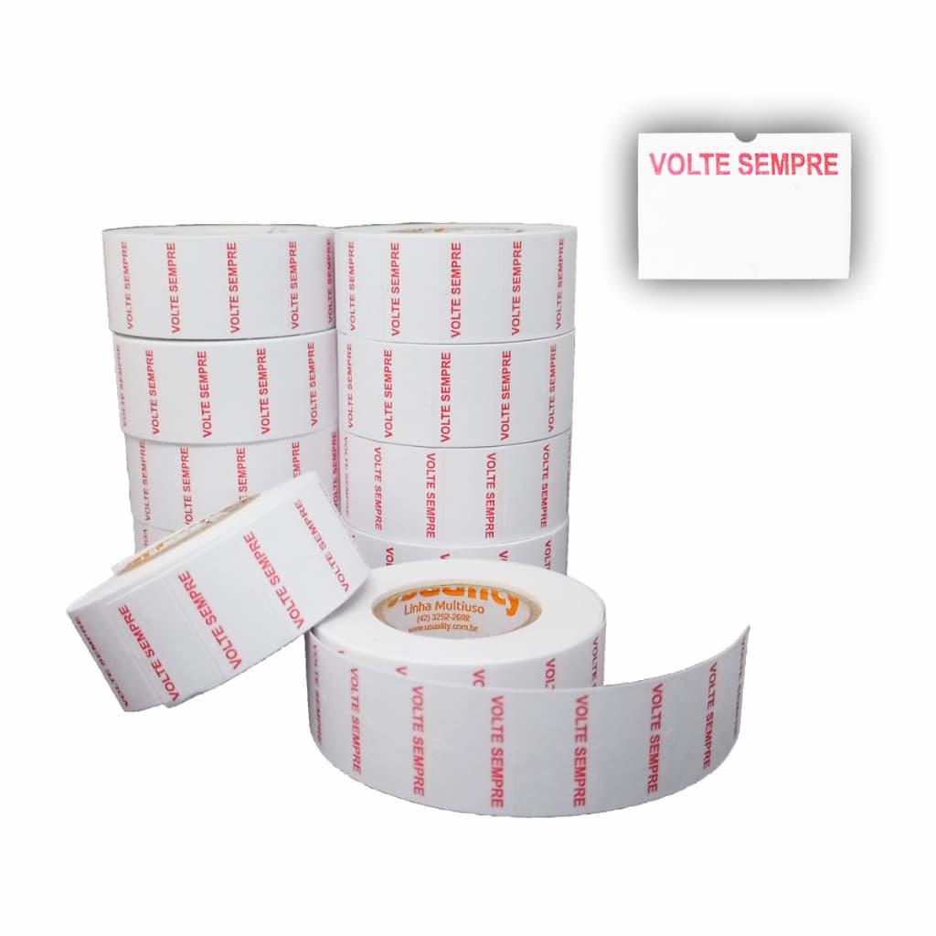 Etiqueta MX 5500 Branca Volte Sempre Vermelho 800 Un por Rolo Pacote 10 Rolos Couche Fosco Varejo