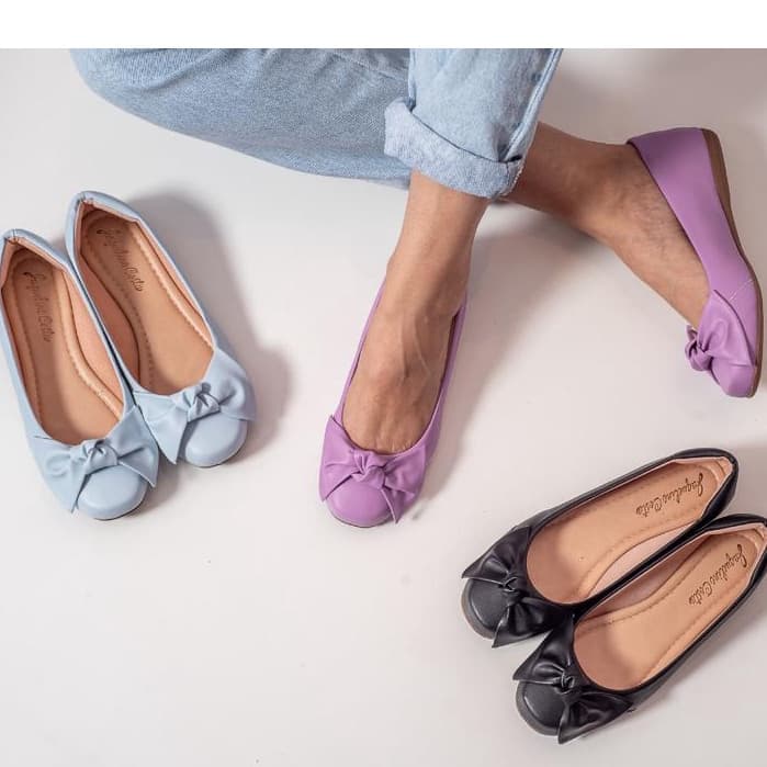 Sapatilha Feminina Bico Redondo Laço Social  Leve Delicado Casual Moda Tendência Hope Shoes