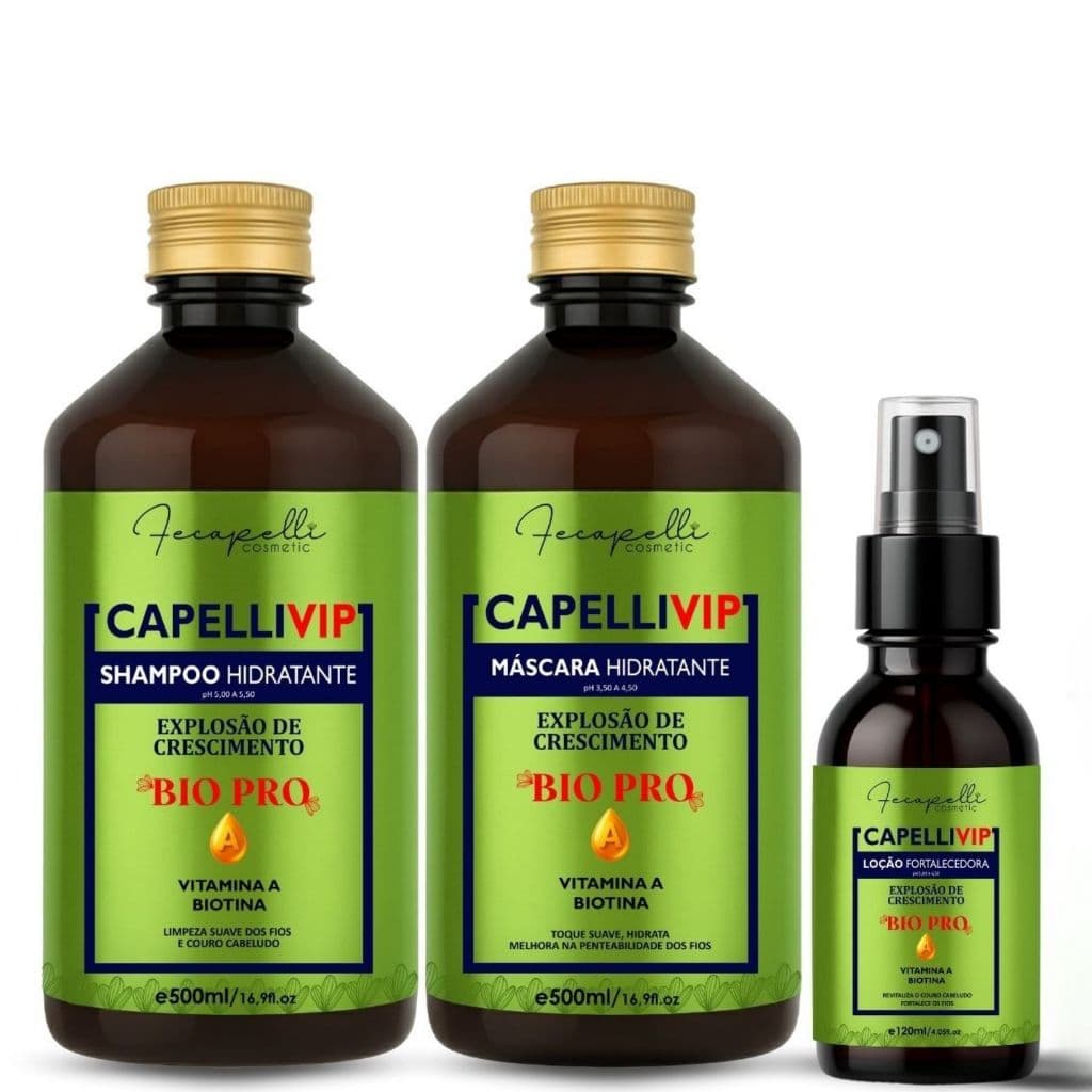 Kit Minox-Vin Pro Fecapelli  Shampoo 500ml  Máscara 500ml  Loção 120ml para Cuidados dos Fios (Certificação Anvisa)