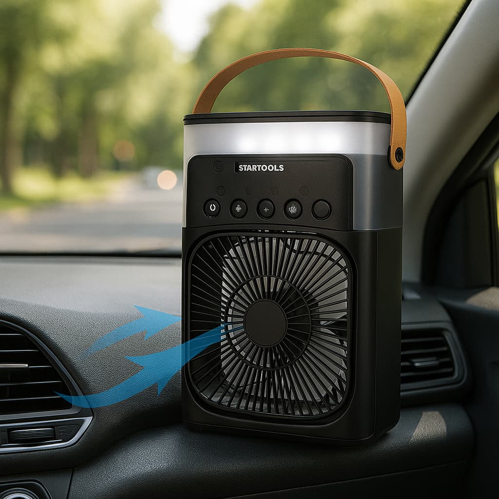 Climatizador Ventilador  LED Preto Umidificador Purificador Ar Condicionado Mini Refrigeração