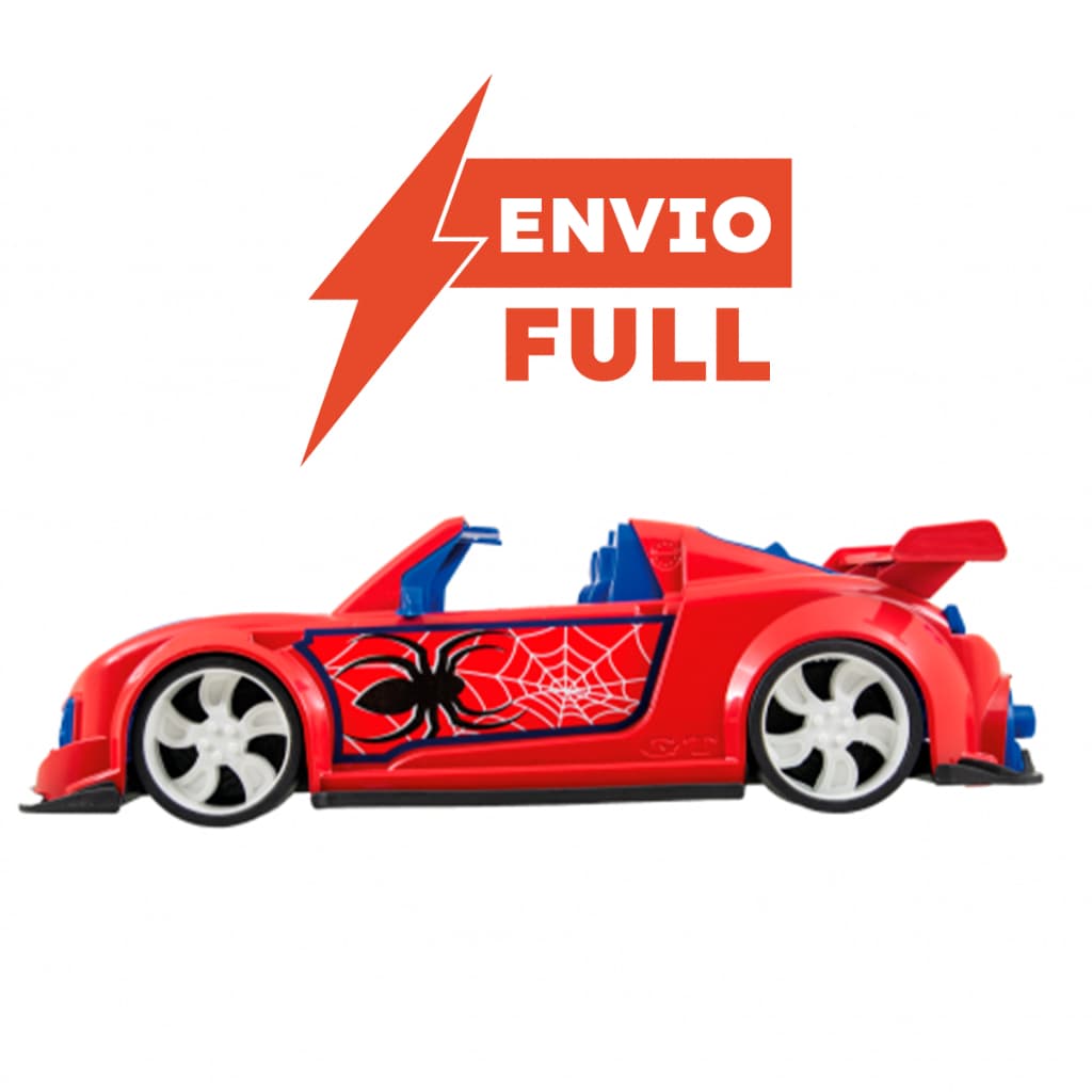 Carro Brinquedo Porsche Vermelho Conversível Herói Aranha Grande e Cheio de Detalhes - QUEEN SHOP