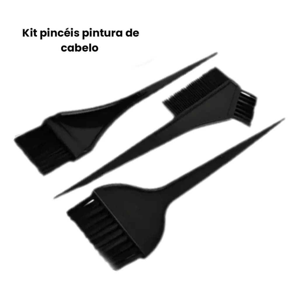 Kit 3 Pincéis para Tintura | Pincel profissional /Aplicação de Coloração, Mechas e Tratamentos Químicos – Cabelos