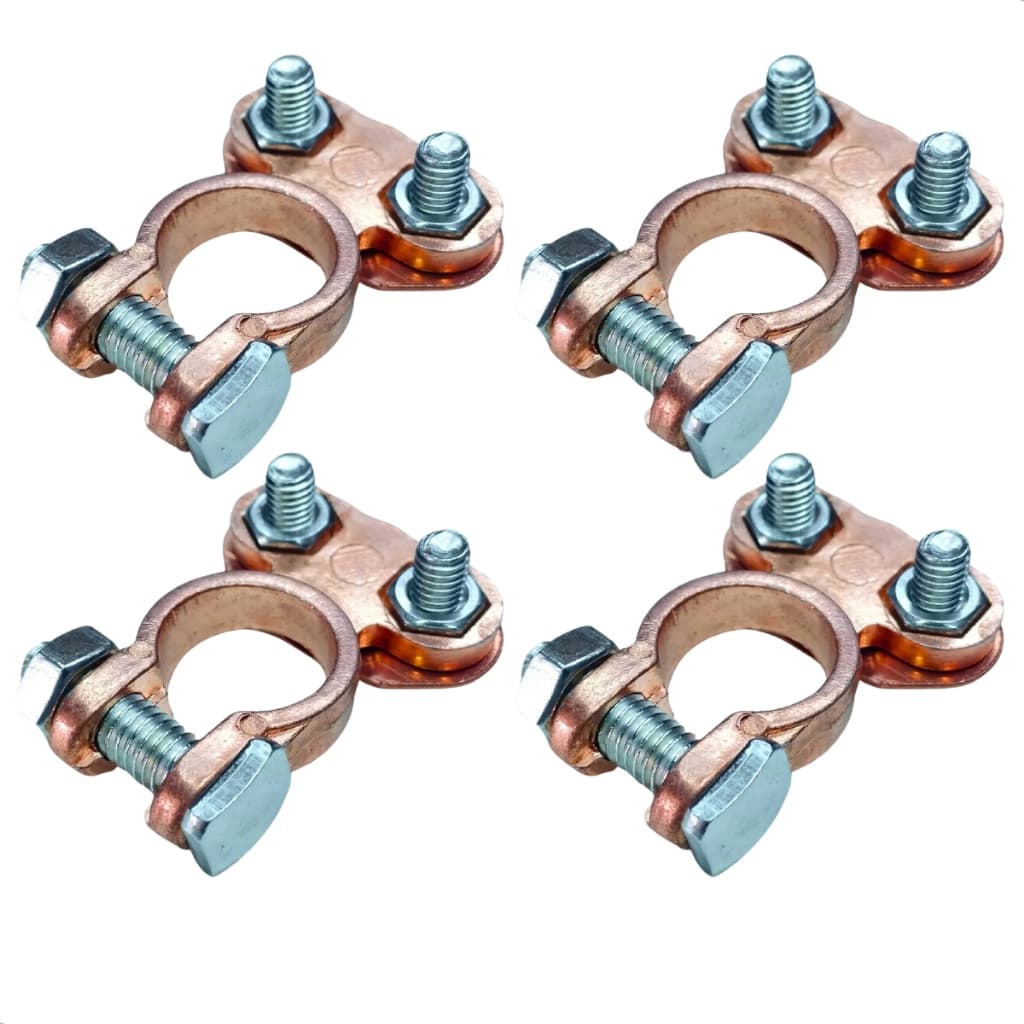 Kit 4 Terminal de Bateria Automotivo 12V Universal Sapão Automotiva Conector Positivo e Negativo