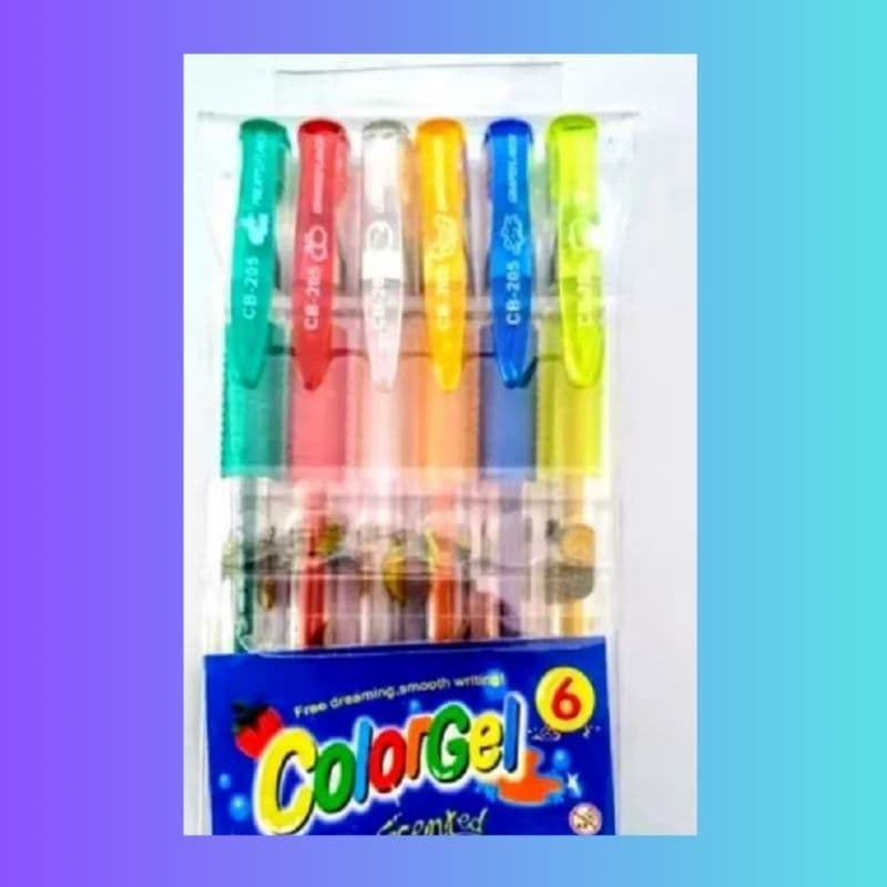 kit 6/8/10 Canetinhas  gel com glitter com cheiro frutas