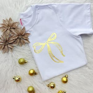 Camiseta Feminina Básica Tshirt Casual Estilo Diário Laço Estiloso (P ao GG)