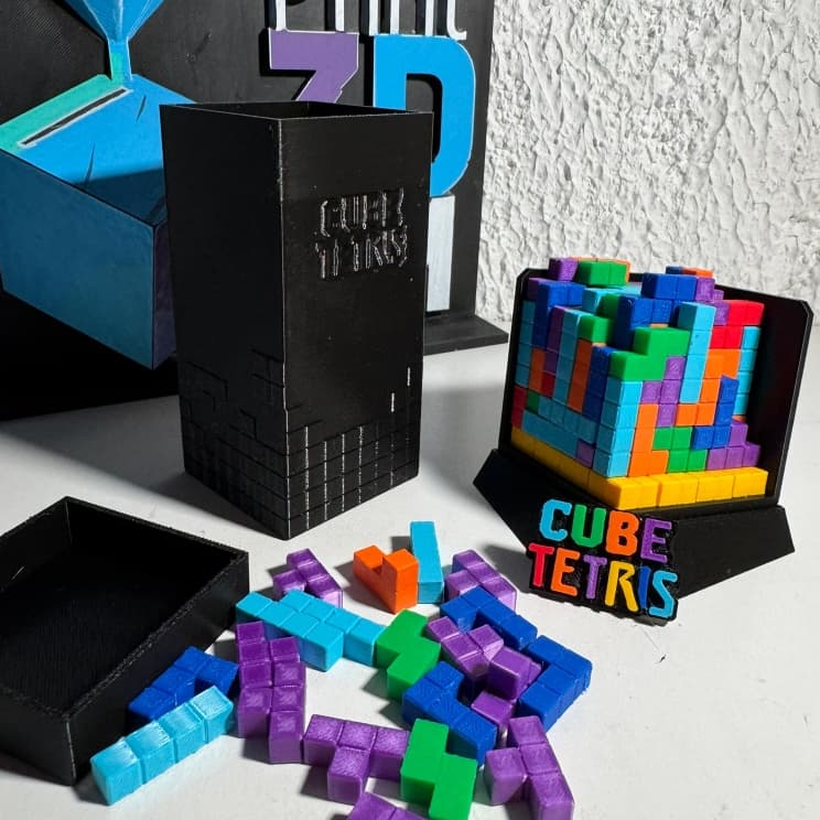 Cubo Tetris 3D - Quebra-Cabeça Colorido – Jogo de Montar