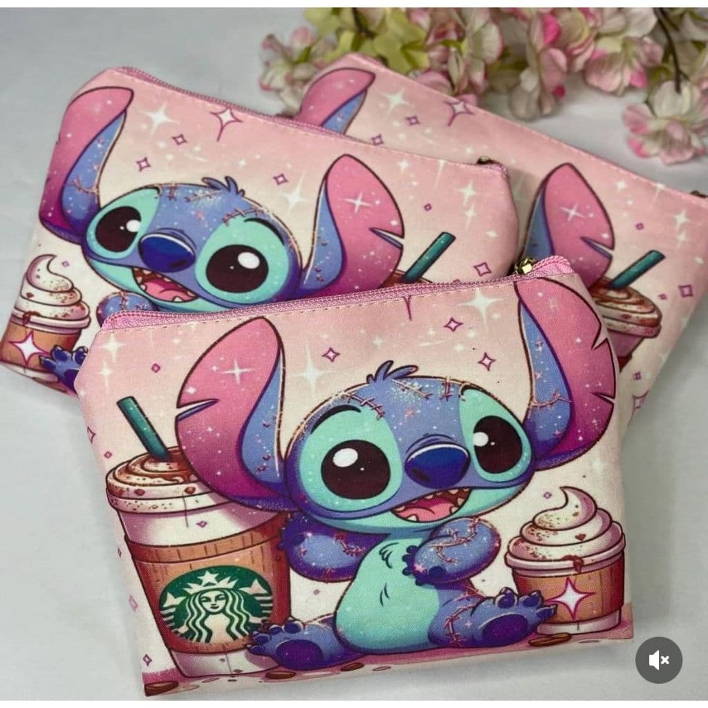 Necessaire 19x13 stitch organizadora, estojo personalizado