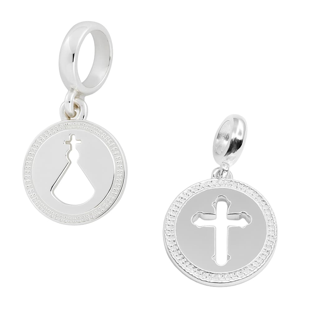 Berloque Medalha Religiosa em Prata 925