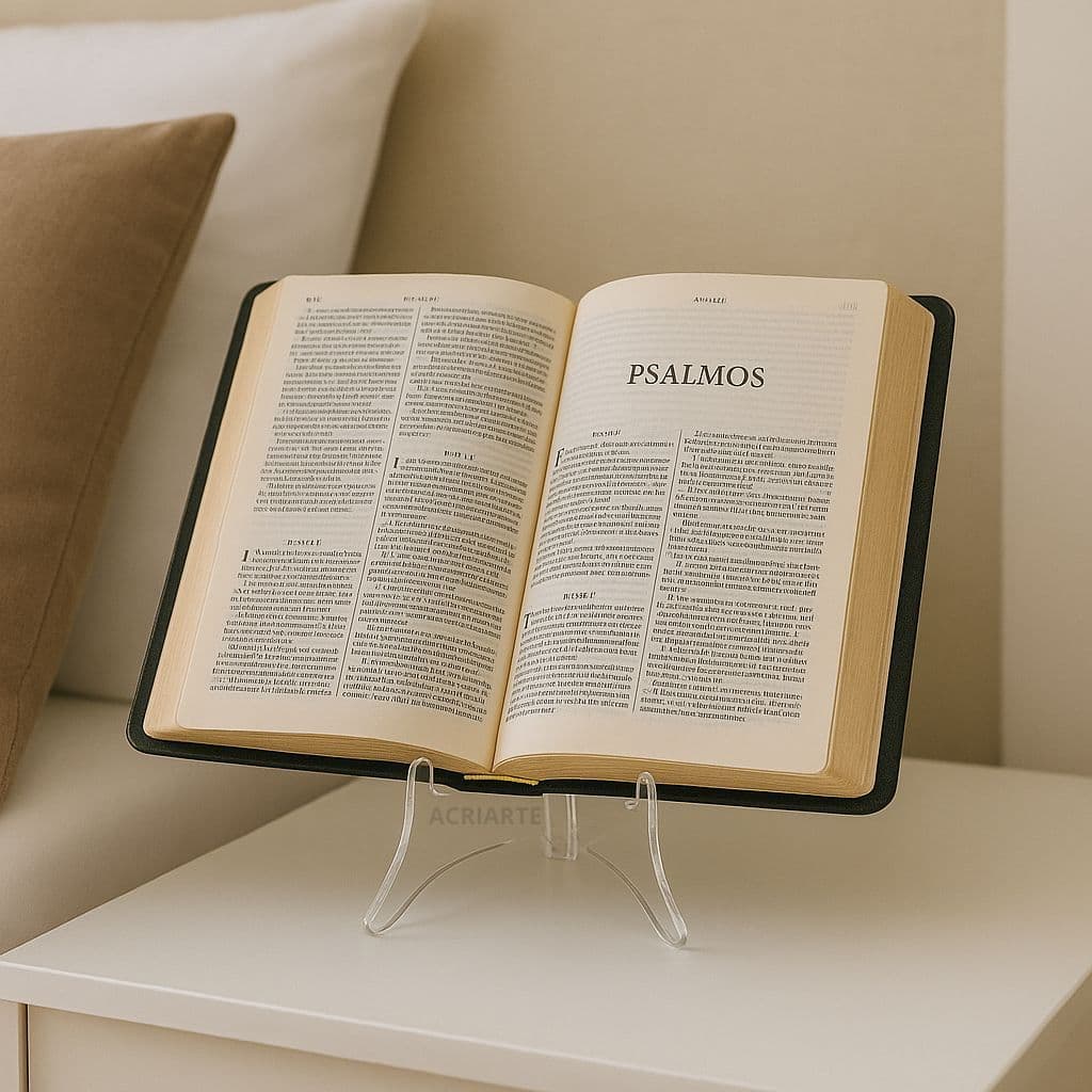 Suporte para Bíblia e Livros em Acrílico Transparente – Elegante e Resistente