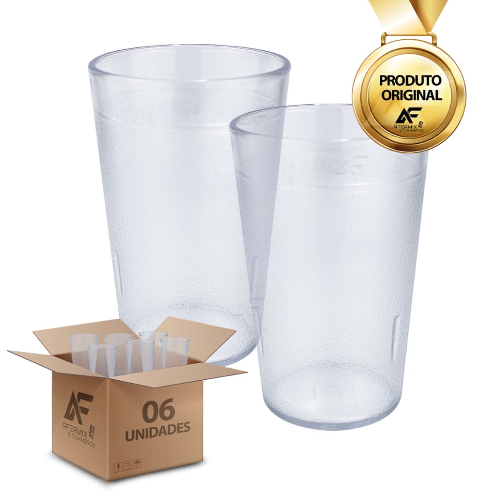 Kit 6 Copos Policarbonato Inquebrável 250ml Anti Impacto