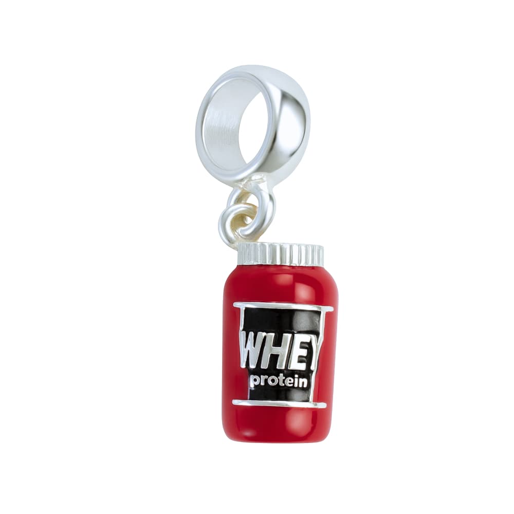 Berloque Whey Protein em Prata 925