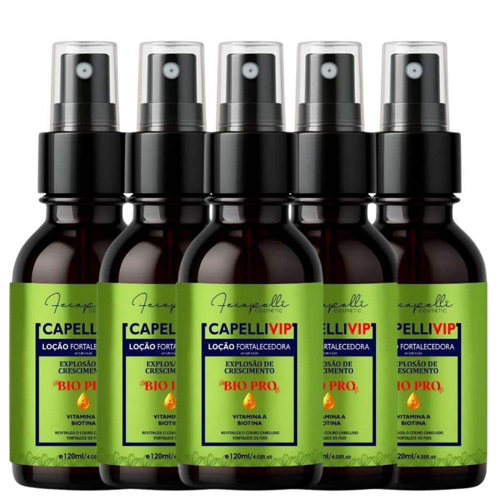 Kit Minox-Vin 5 Loções  Bio Pro Fecapelli 120ml  Tônico Capilar com Vitamina A e Biotina