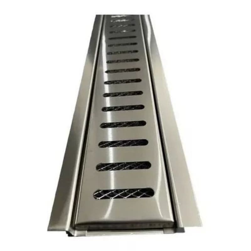 Ralo Linear 10x100cm Grelha Inox C/ Tela Escovada (1 Unidade)