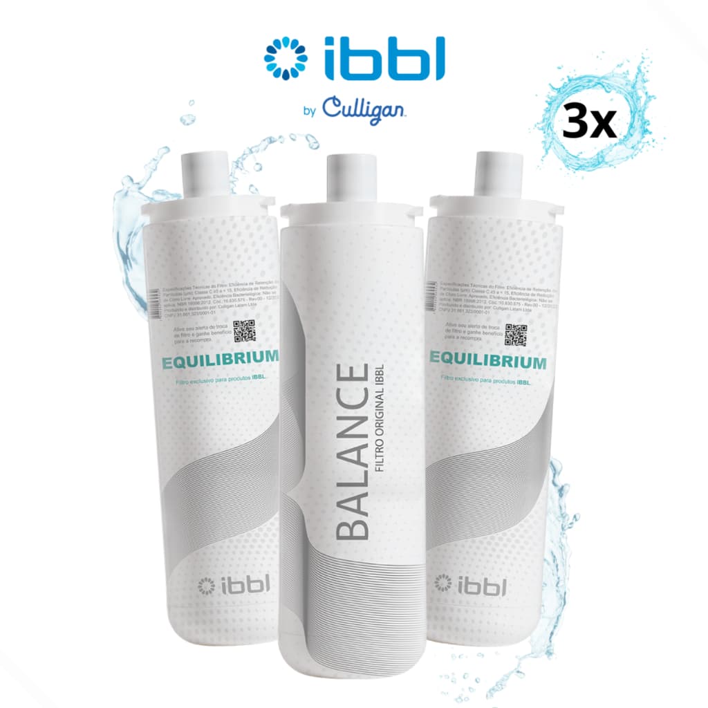 Kit 3un Refil Filtro Ibbl Balance Equilibrium Original Controle Ph Da Água FR600 E-Due Vivax Due