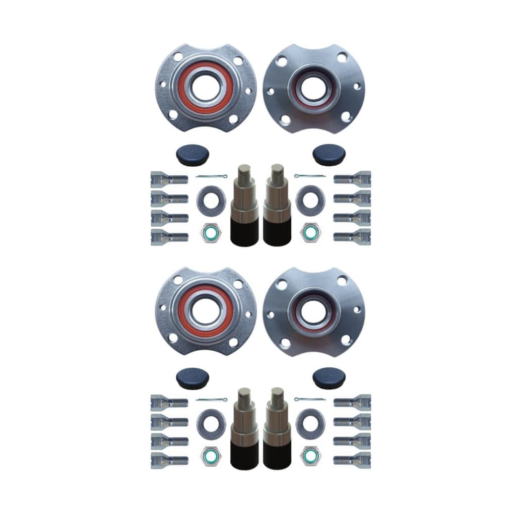 Conjunto Cubo Completo Ponta Eixo Fiat 4x98 Carretinha Trucada Reboque Trailer 02 Eixos Trucado