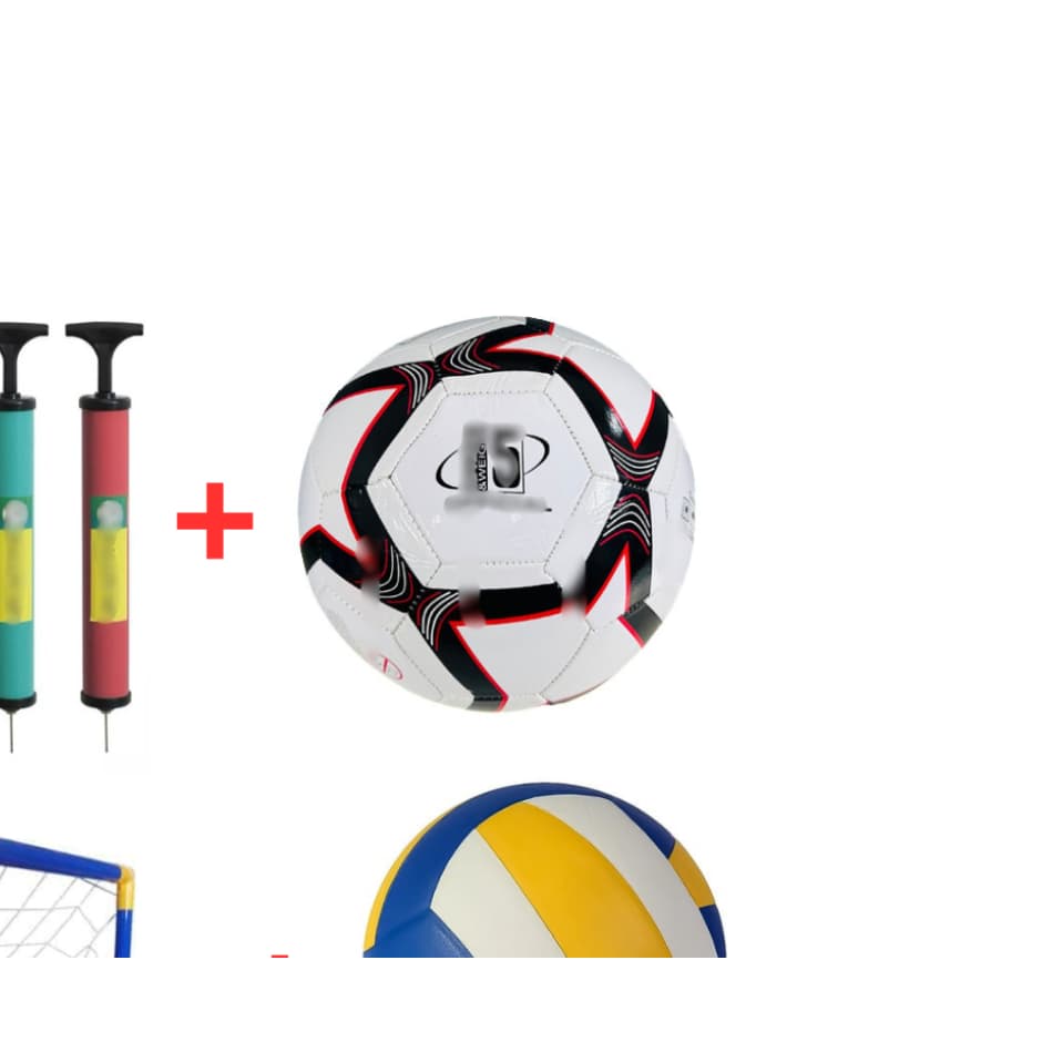 Kit 4 Em 1 Bola Volei - Futebol - Bomba- Minigol