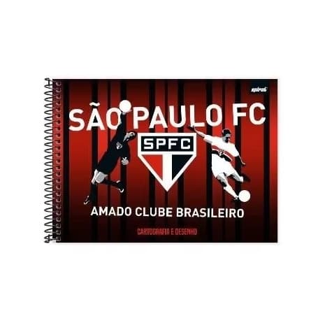 Caderno de cartografia e desenho, Capa dura, 80 folhas, São Paulo FC