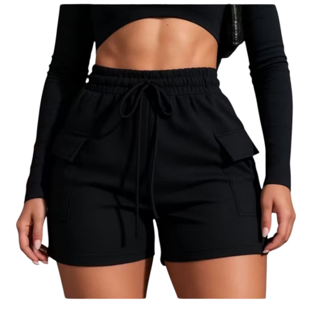 Short Cargo Moletom Moletinho Feminino Cintura Alta Bermuda Feminina ENVIO IMEDIATO !!!