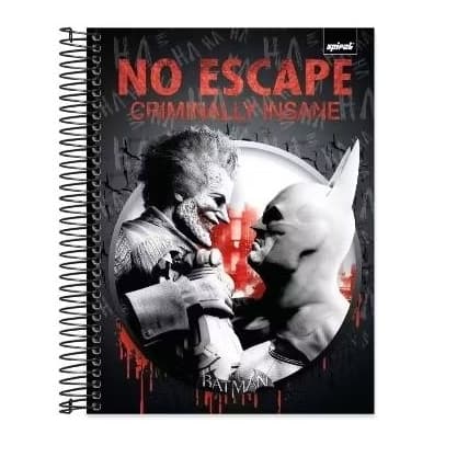 Caderno Universitário Capa Dura 10 matérias -160 Folhas Batman DC Game Spiral