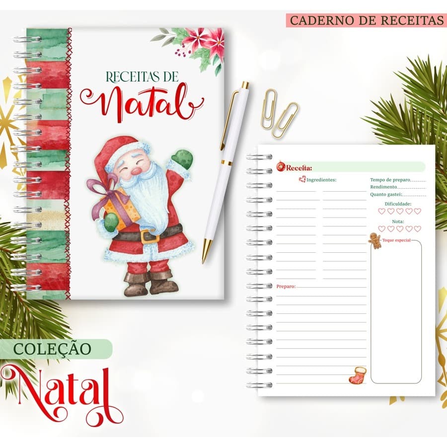 Caderno de receitas Natalina