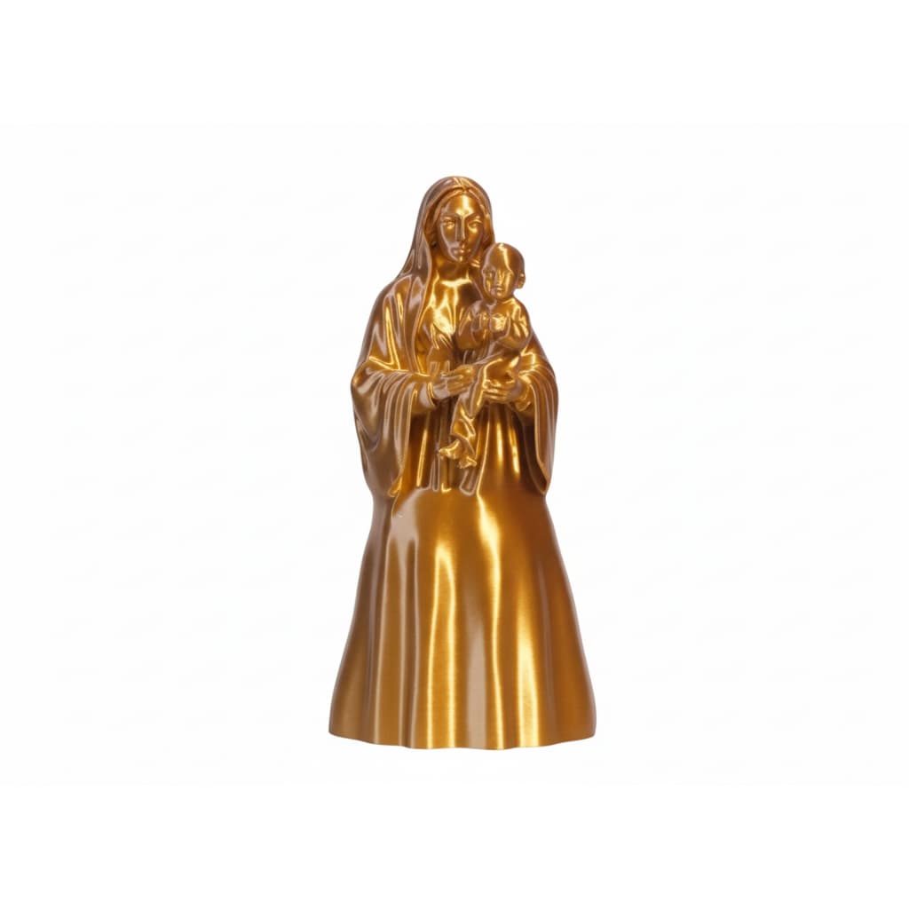 Imagem de Nossa Senhora com o Menino Jesus Dourada - 17cm