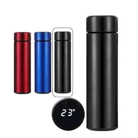Garrafa Térmica inox 500ml Com Medidor Temperatura Digital Led quente ou frio