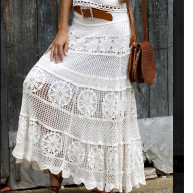 ✨ Saia Longa de Crochê Boho Chic - Elegância para o Verão ✨