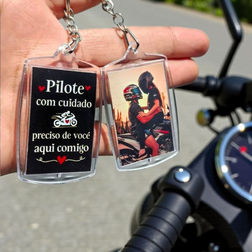 Chaveiro Pilote ou Dirija com cuidado personalizado com foto
