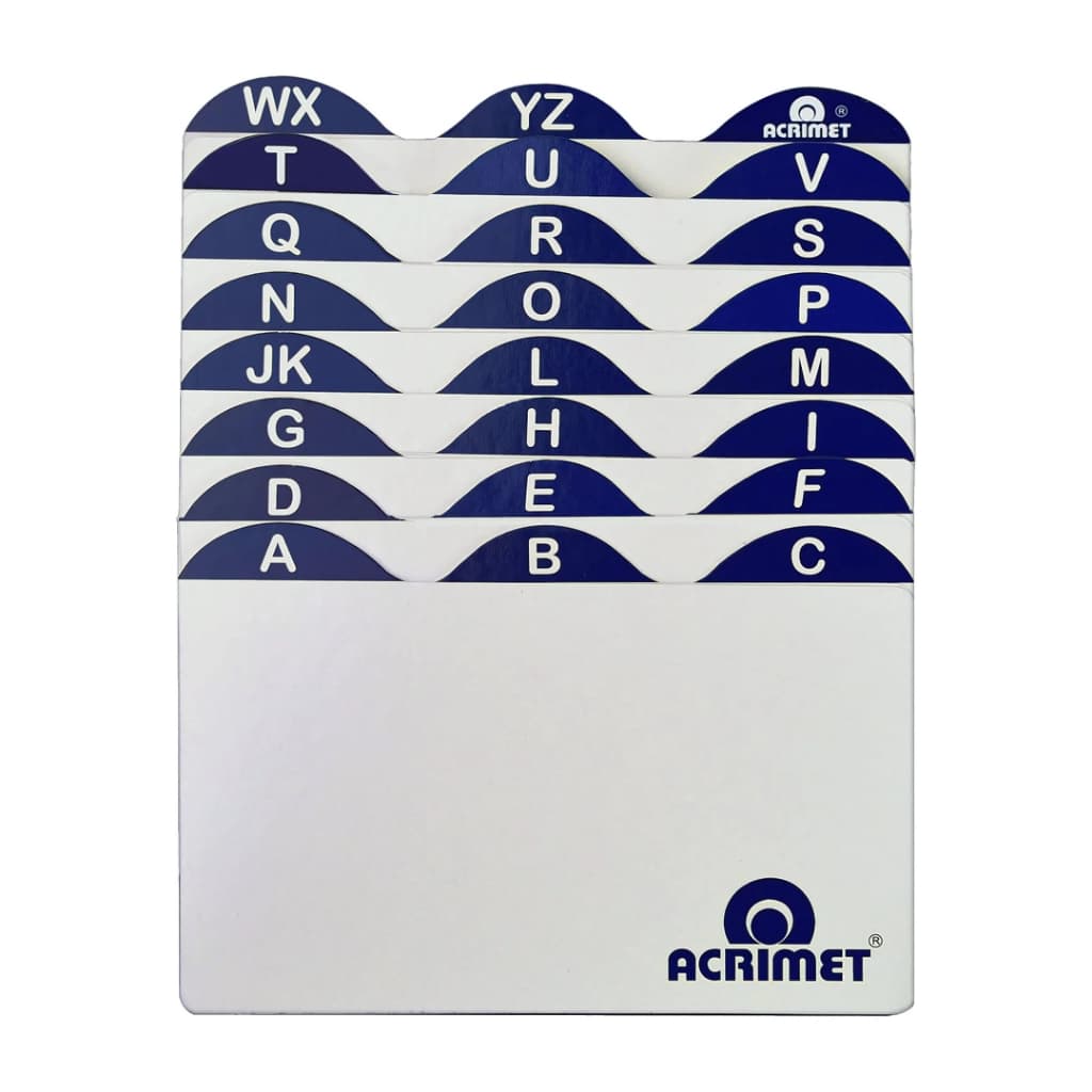 Indice de az abecedario Fichário Para Fichas De Mesa Acrimet 3x5 - 7,7x12,7cm - 631