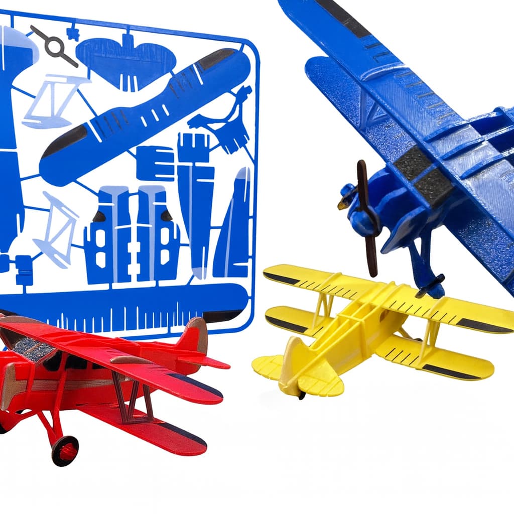 Kit Aeromodelismo Biplano 18cm | DIY Montagem Sem Cola | Hobby Colecionador