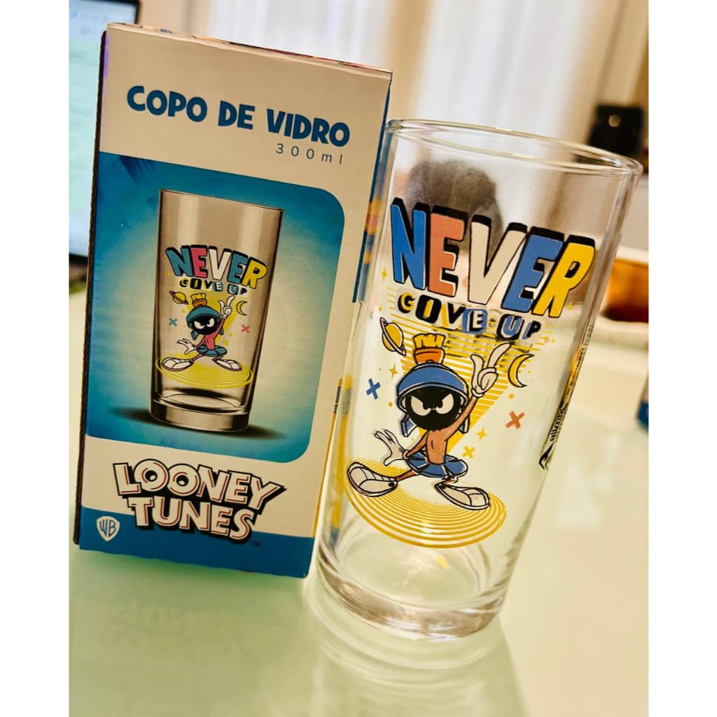 Copo Long Drink Vidro Grosso 300ml MARVIN Looney Tunes Original • Licenciado • Presente Criativo • Colecionável