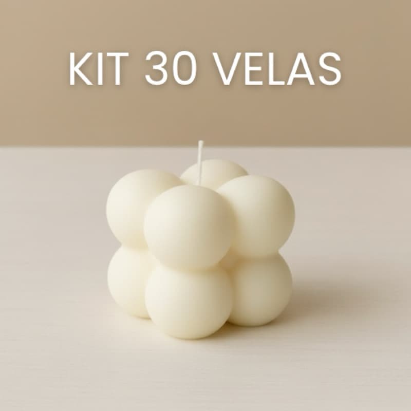 KIT Com 30 Velas Lembrancinhas Mini Bubble 35g Vela Aromática