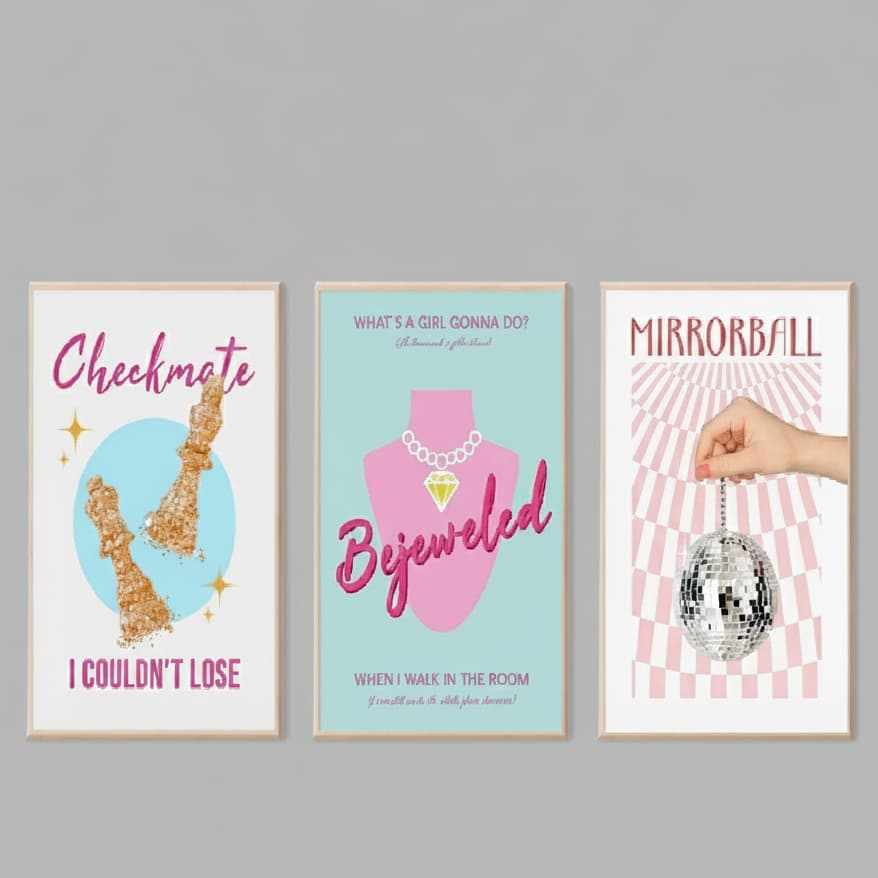 Quadros decorativos Taylor Swift (3 peças)