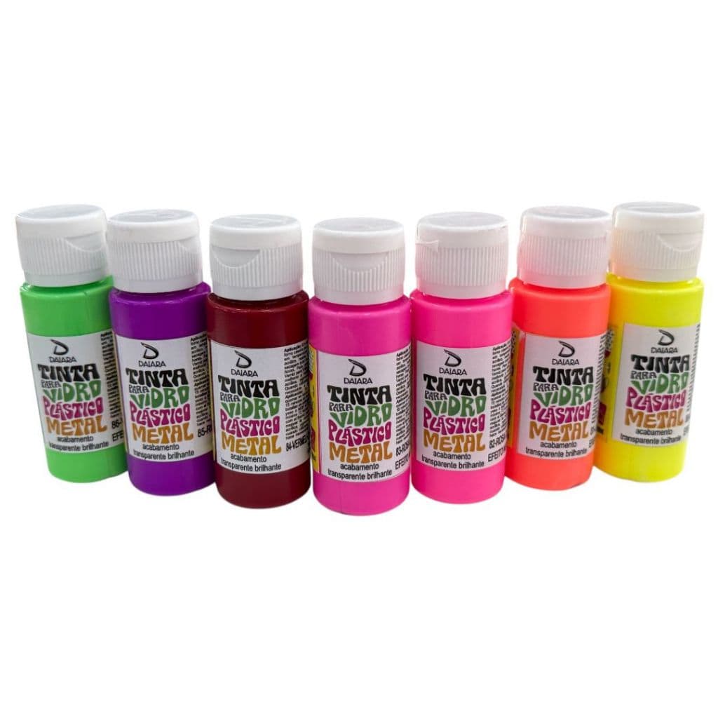 Tinta Neon para Plástico, Vidro e Metal 60ml – Daiara
