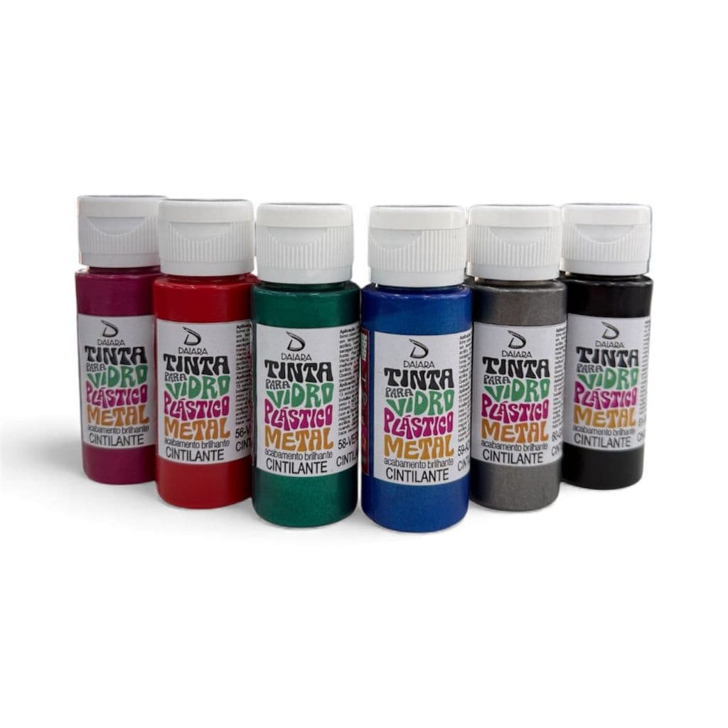 Tinta Cintilante para Plástico, Vidro e Metal 60ml – Daiara