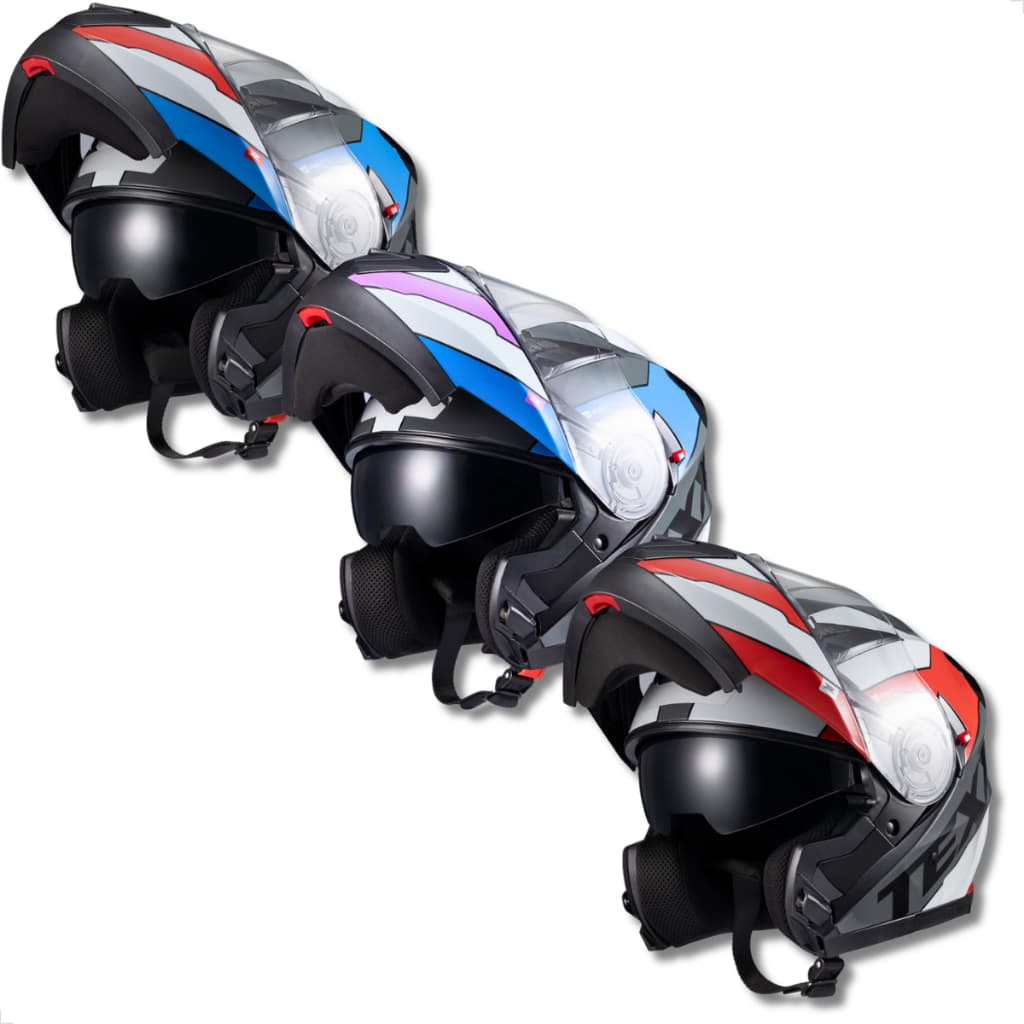 Capacete Modular Texx Gladiator V3 Reisen 1600g Escamoteável Viseira Solar Double Vision INMETRO