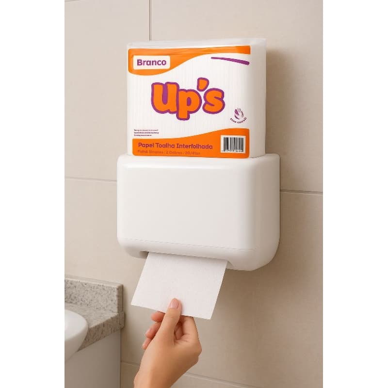 Kit 3 Pacotes Papel Interfolha Up's Branco Interfolhado 20x21- 1,5kg