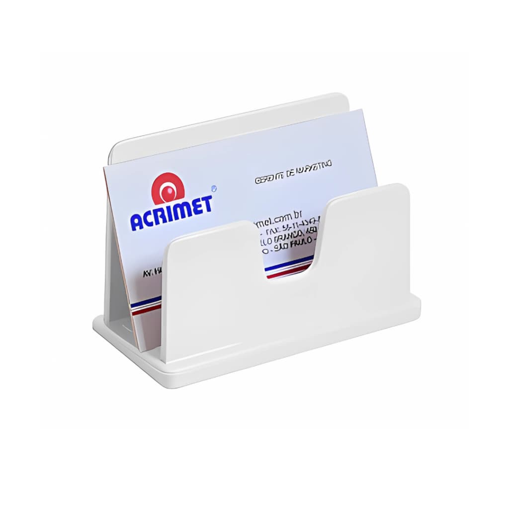 Porta Cartão De Visitas Acrílico Acrimet 730 Cor: Branco