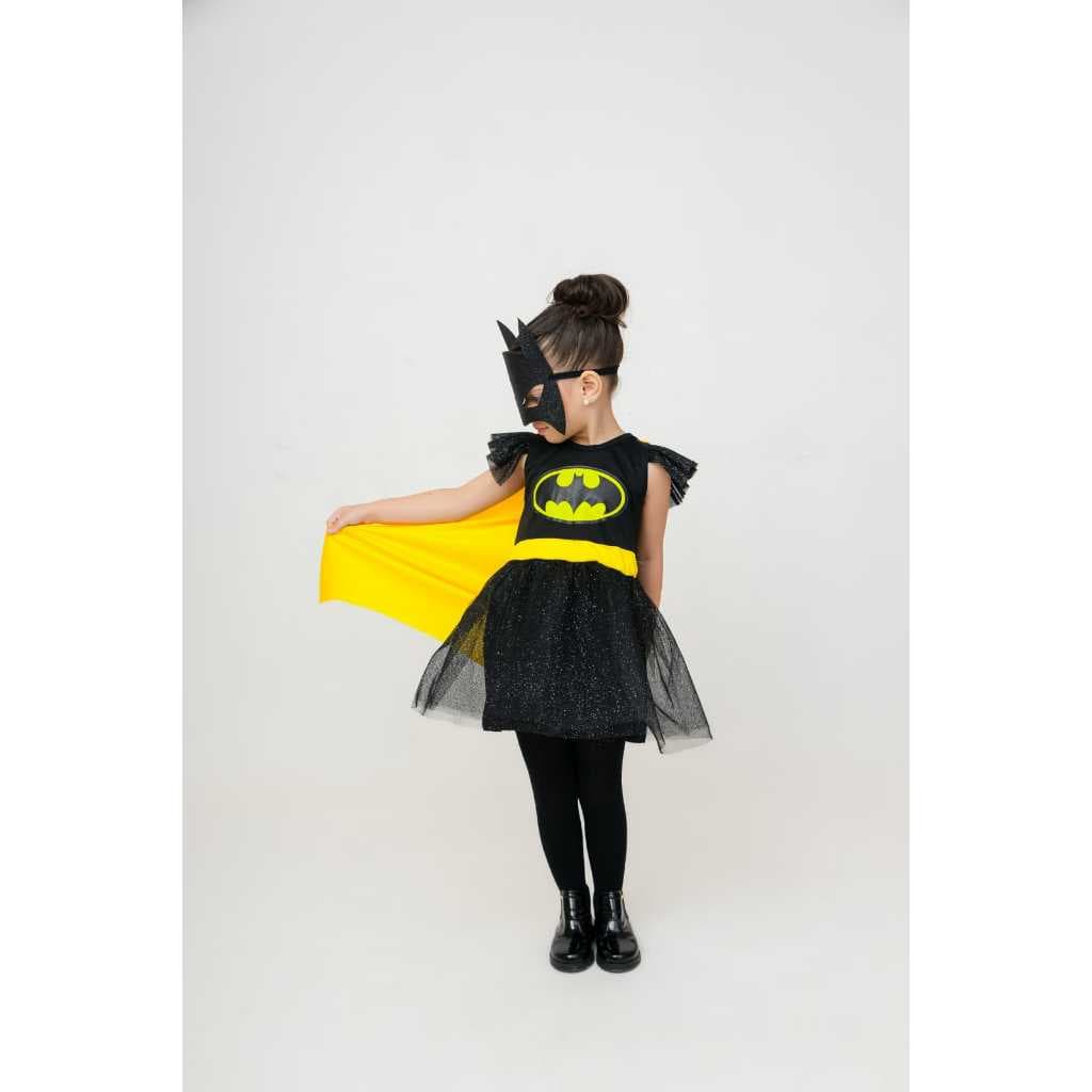 Fantasia Infantil BatGirl com Capa e Mascara