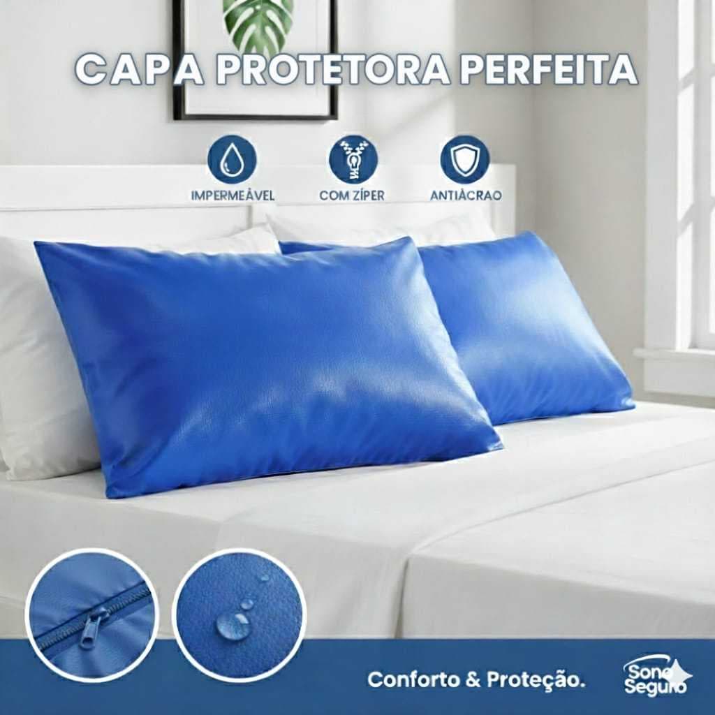 Fronha de Travesseiro Impermeável Resistente Com Zíper escondido